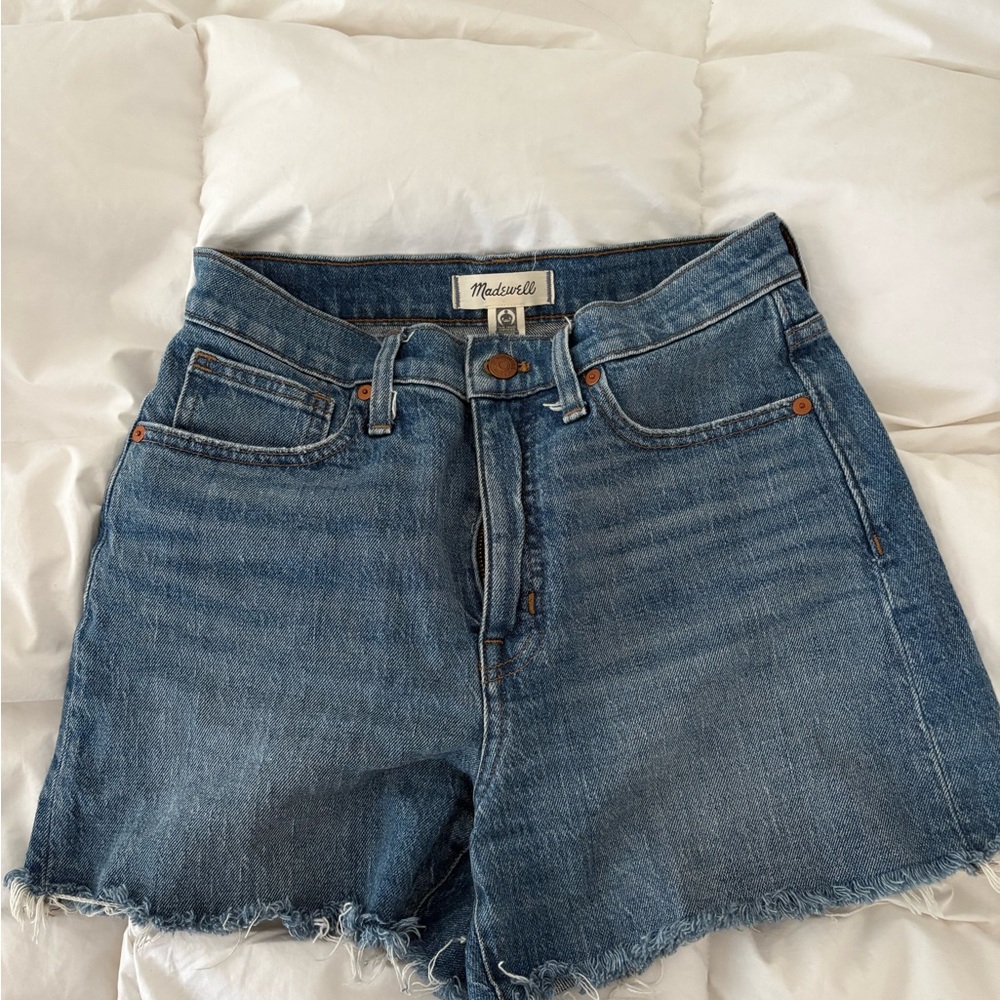 Madewell High-Rise Blue Denim Shorts